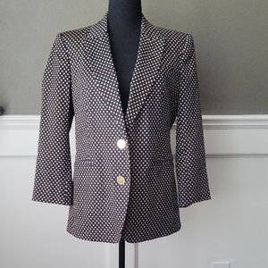 MICHAEL Michael Kors Navy Blazer with Yellow Geometric Print